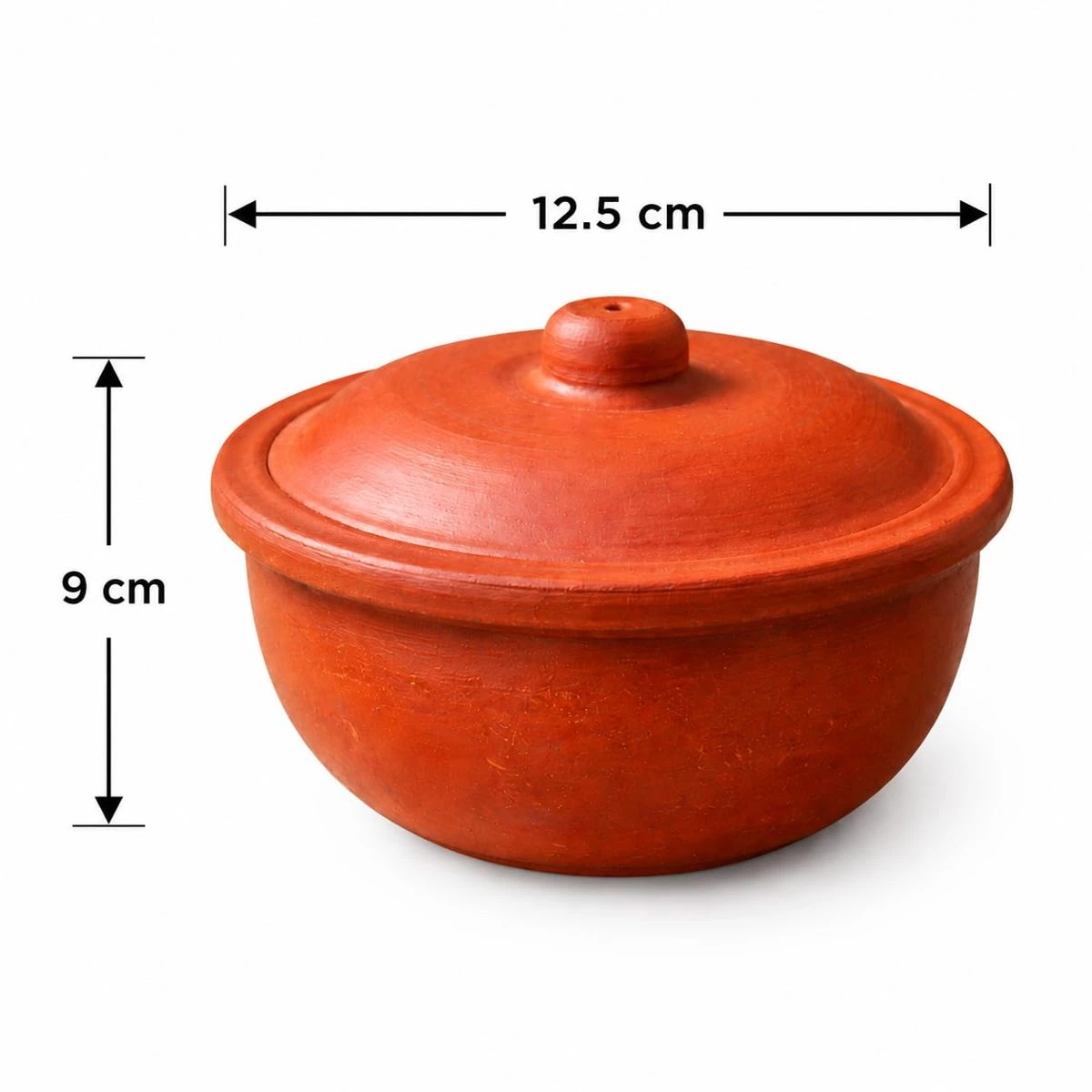 iINTELLIGENCEi Clay Bowl with Lid, Small Mann Pot, 325 ml, 12.5 cm, 1 Qty view 3