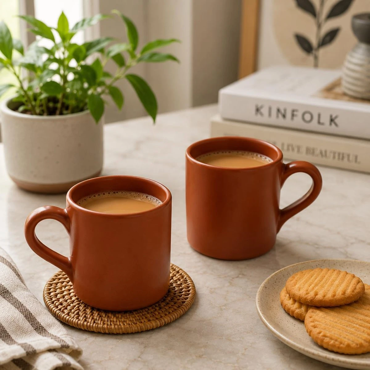 iINTELLIGENCEi Clay Coffee Mug Kulhad, 375 ml, Terracotta, 2 Qty view 3