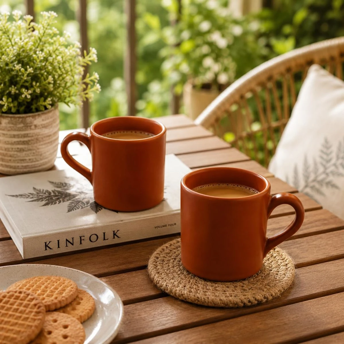 iINTELLIGENCEi Clay Coffee Mug Kulhad, 375 ml, Terracotta, 2 Qty view 5