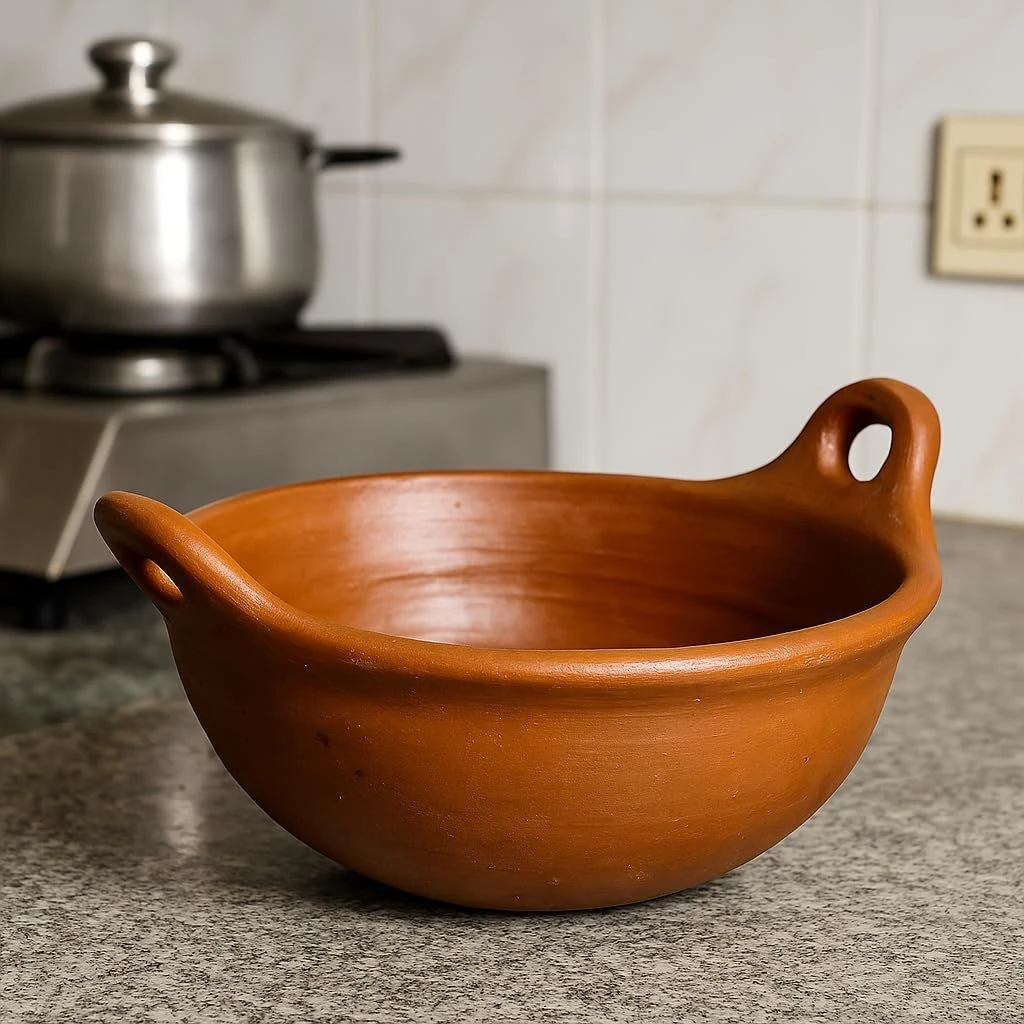 iINTELLIGENCEi Clay Kadhai Handi, 2.5 Liters, Cooking Pot, 1 Qty view 8