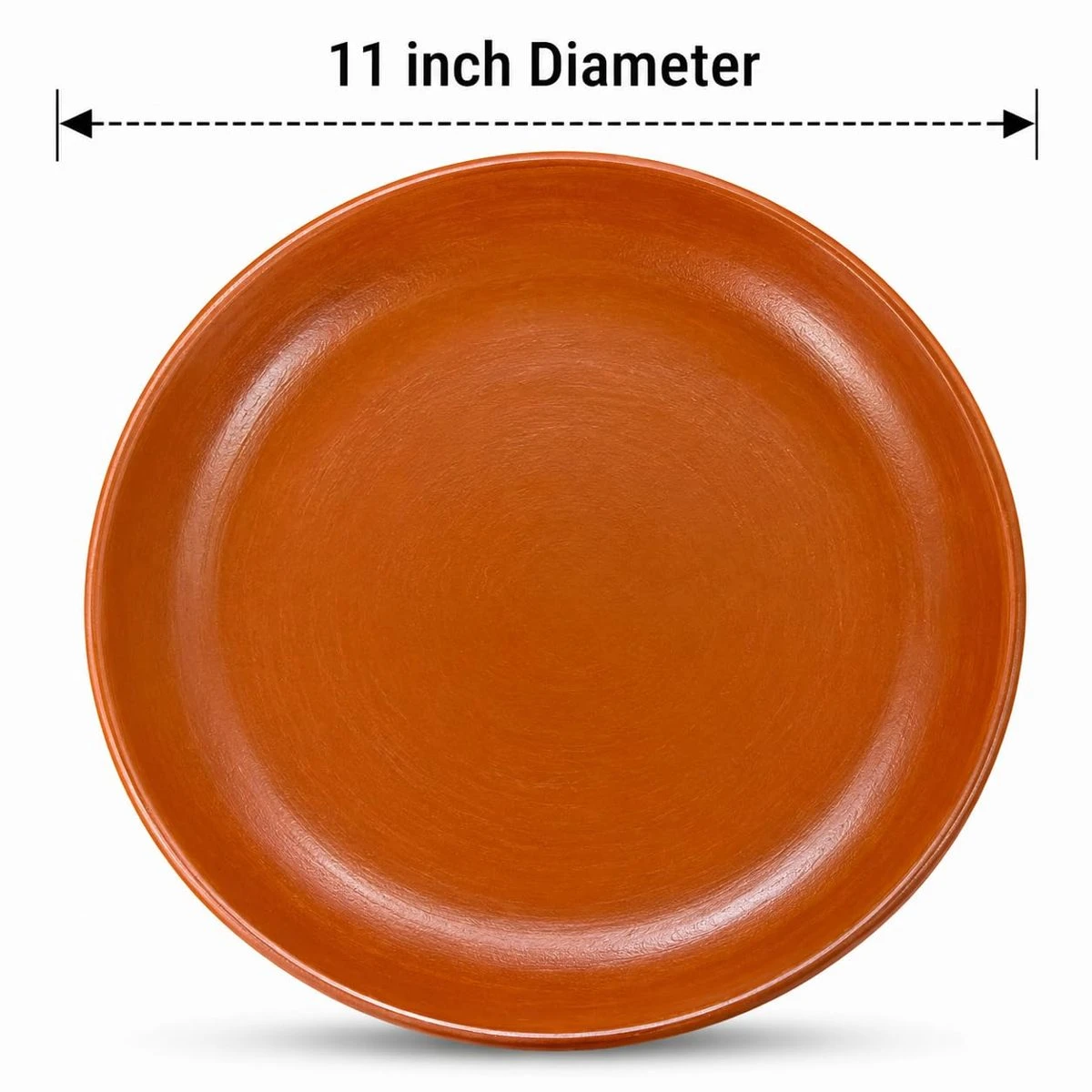 iINTELLIGENCEi Clay Dinner Plates, Terracotta Thali, 11 Inch, 28 cm, 2 Qty view 3