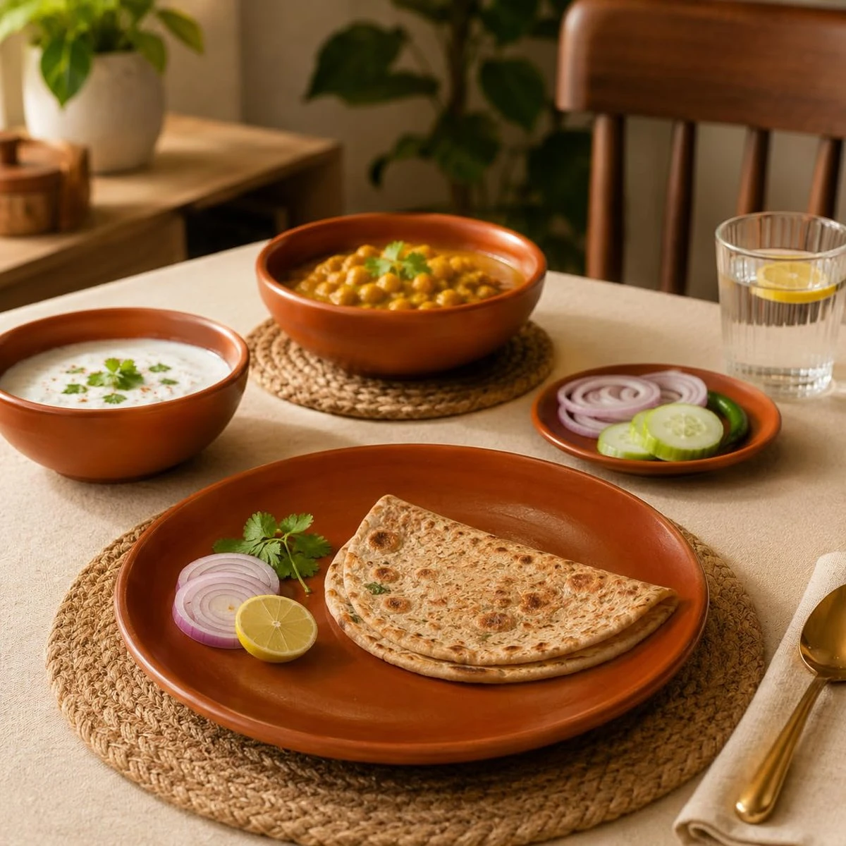 iINTELLIGENCEi Clay Dinner Plates, Terracotta Thali, 11 Inch, 28 cm, 2 Qty view 5