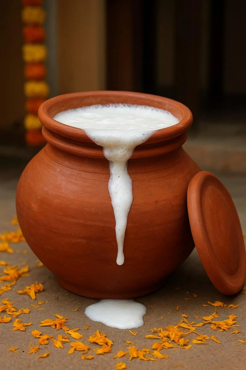 iINTELLIGENCEi Clay Pongal Pot with Lid, Pongal Panai, 2.5 Litre, 1 Qty view 5