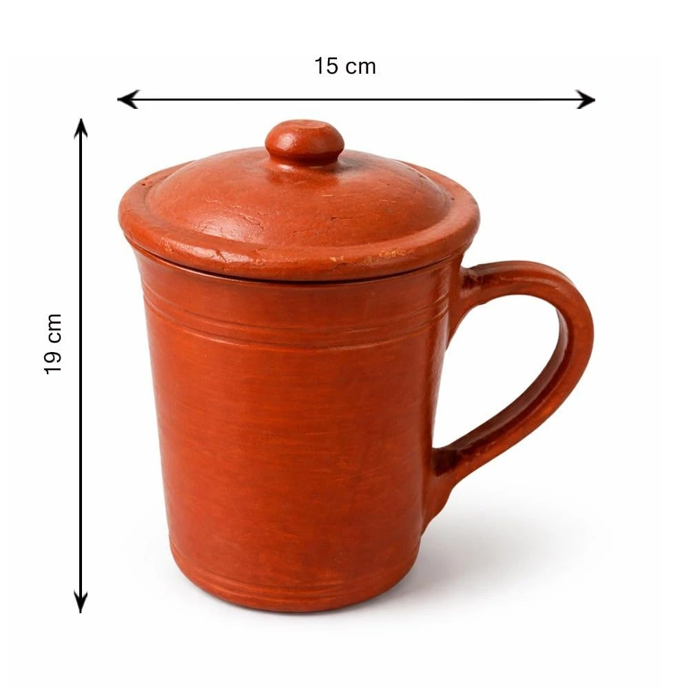 iINTELLIGENCEi Clay Water Jug with Lid and Handle, 800 ml, 1 Qty view 2