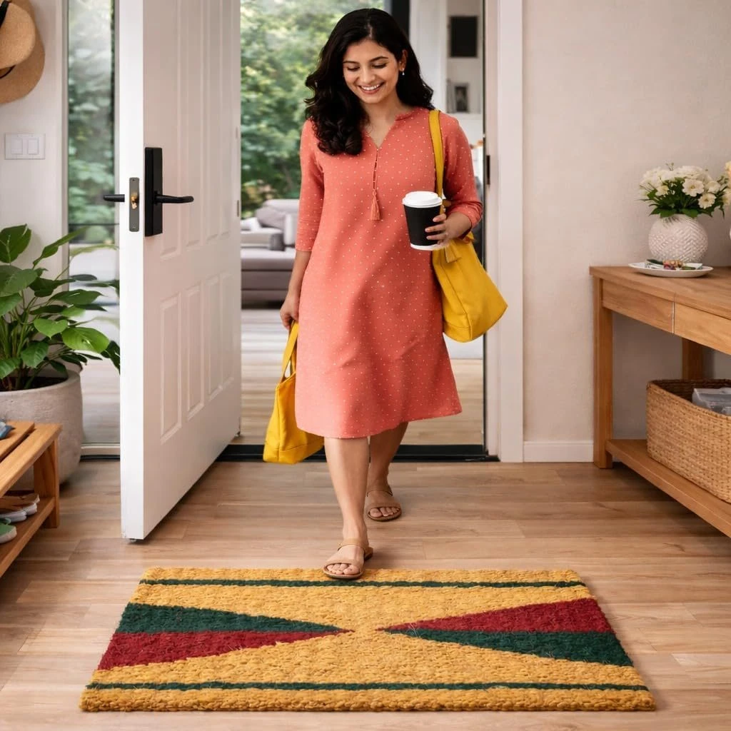 Coir Door Mat, Natural Coconut Fibre, 52 x 31 cm, 1 Qty view 4