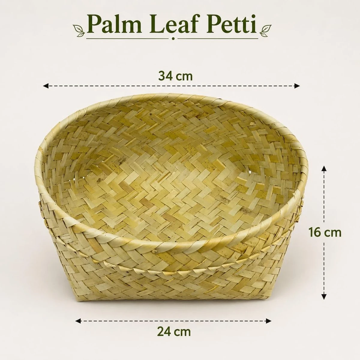 iINTELLIGENCEi Palm Leaf Petti Basket, Handwoven, 34x24x16 cm, 10 Qty view 3