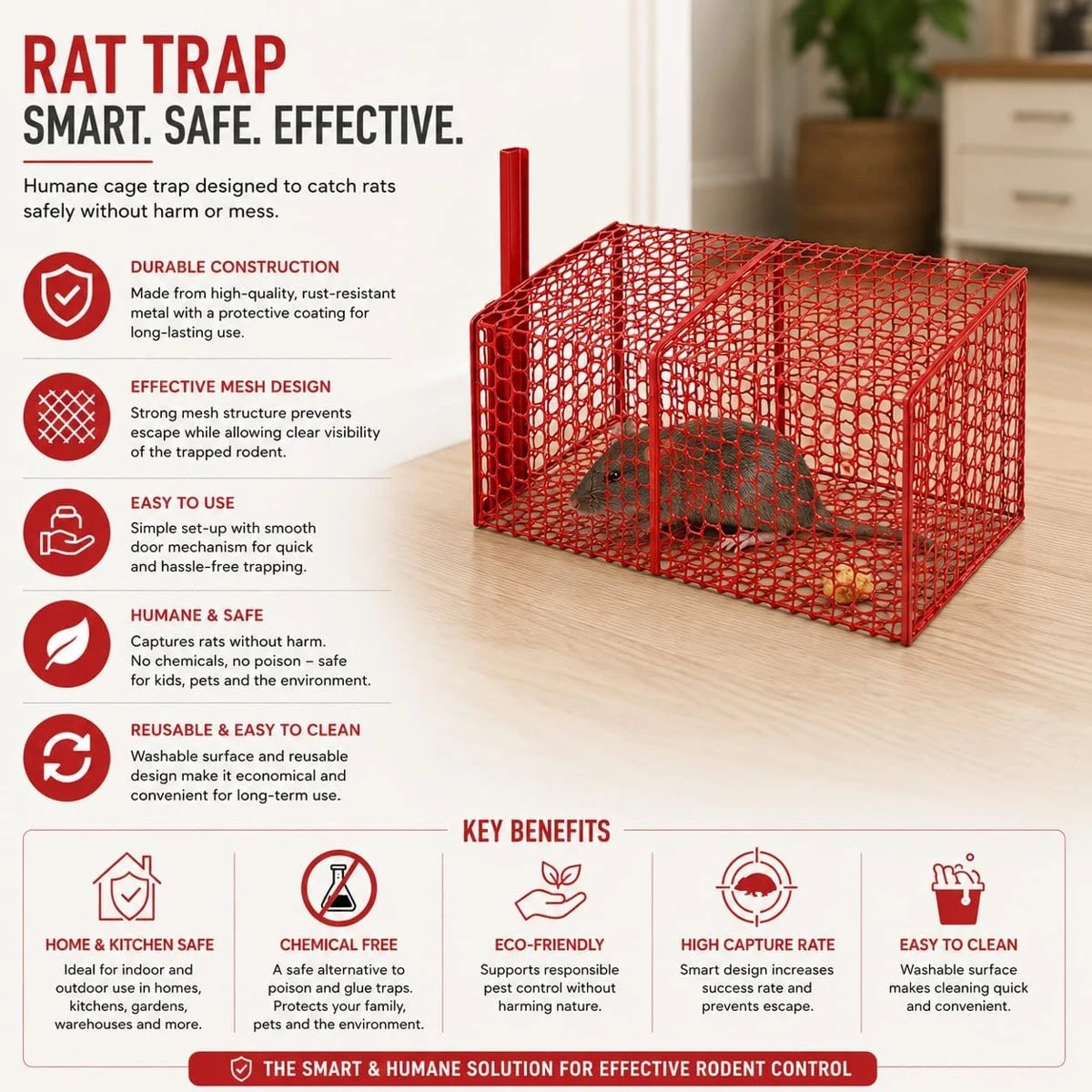 Rat Trap, Iron, Spring Type, 2 Qty view 2