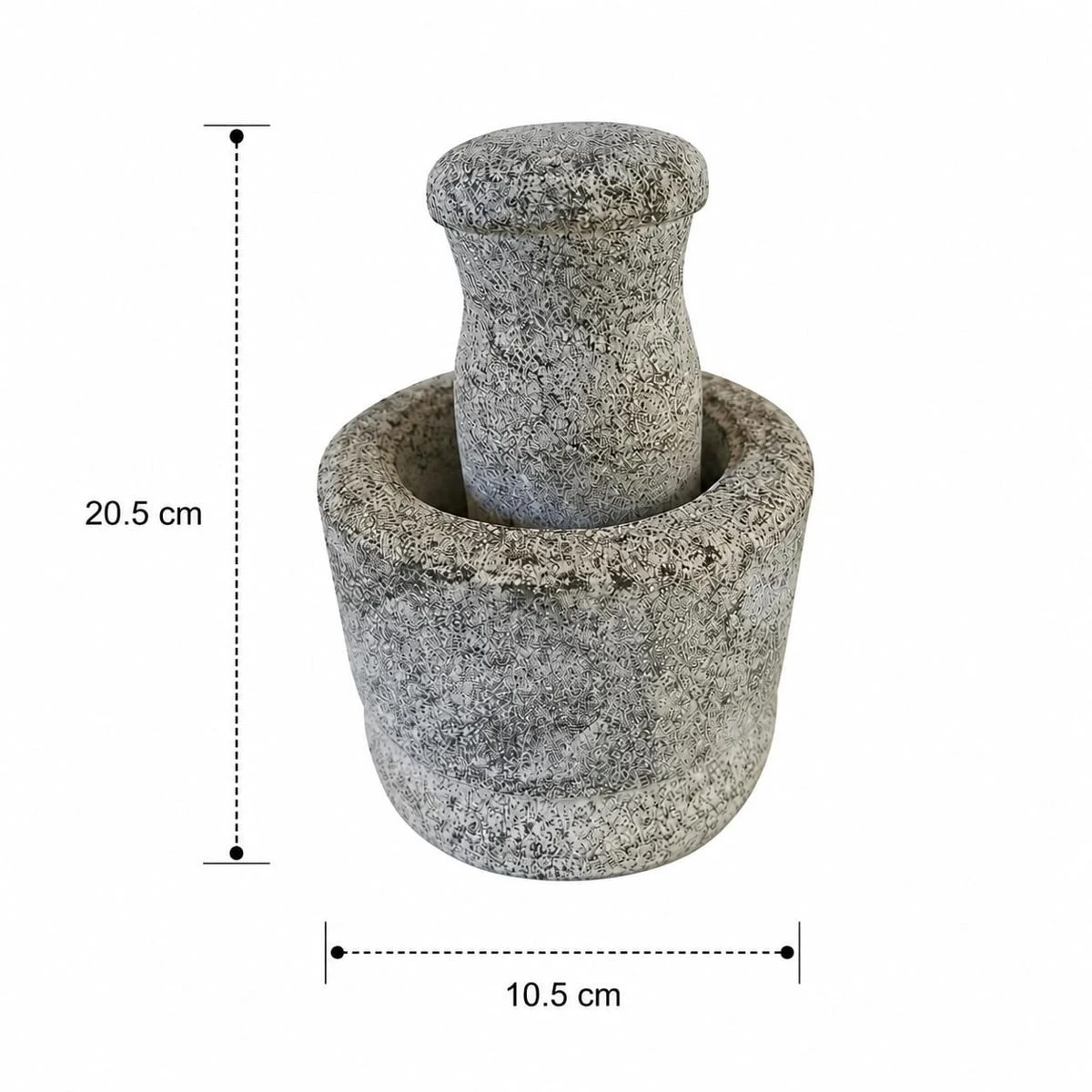iINTELLIGENCEi Stone Mortar and Pestle, Kal Ural, 10.5 x 20.5 cm, 1 Qty view 3