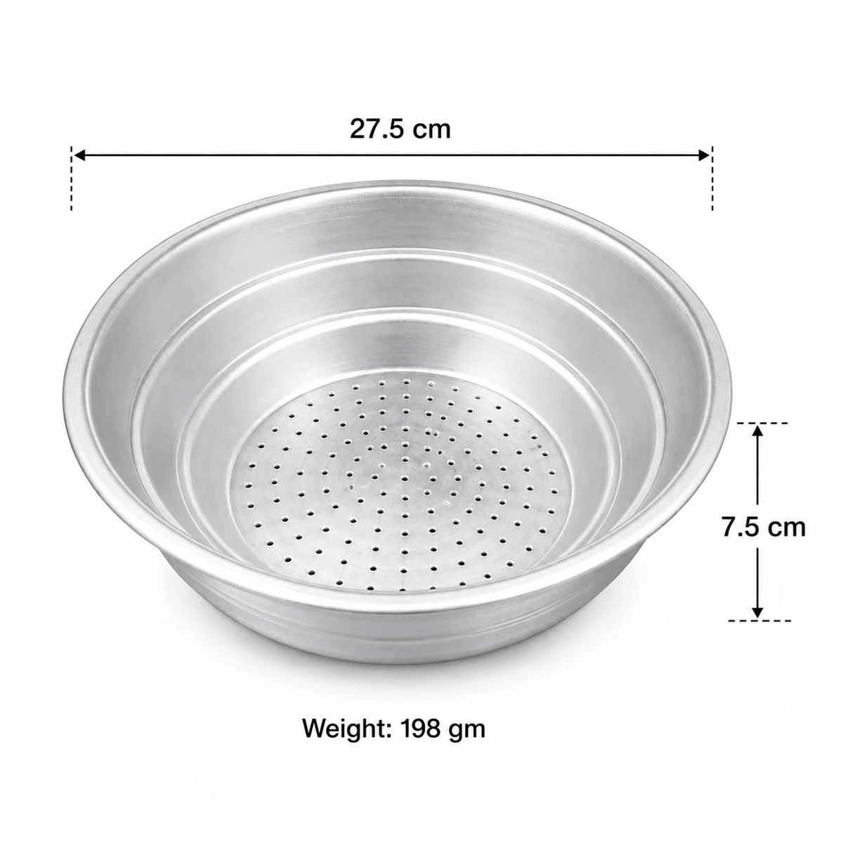 iINTELLIGENCEi Aluminium Food Strainer, 27x27x7.5 cm, 1 Qty view 3
