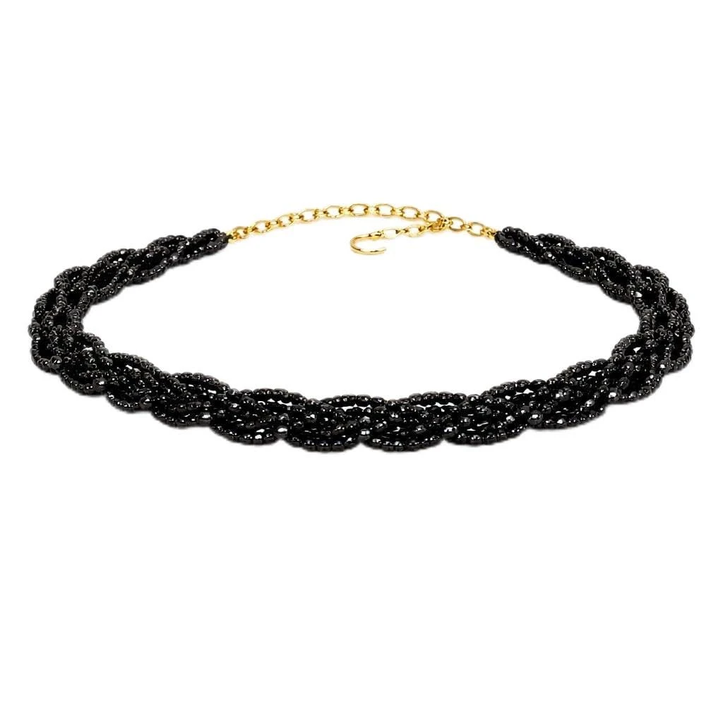 Hydro Crystal Braided Choker Necklace, Black, 40 cm, 1 Qty view 1