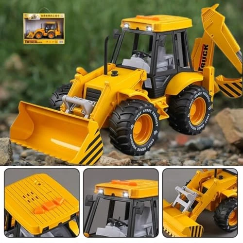Design Studio JCB Excavator Toy for Kids 3+ Years | Backhoe Loader Construction Truck with Front Shovel, Movable Digging Arm, Sound & Light | Heavy Duty Construction Vehicle Toy for Boys & Girls view 3