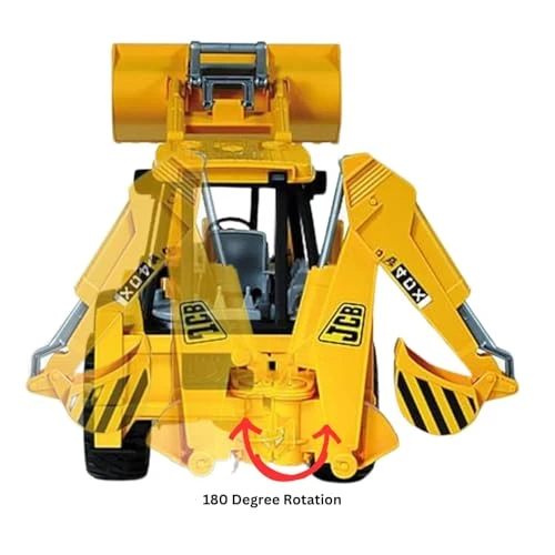 Design Studio JCB Excavator Toy for Kids 3+ Years | Backhoe Loader Construction Truck with Front Shovel, Movable Digging Arm, Sound & Light | Heavy Duty Construction Vehicle Toy for Boys & Girls view 5