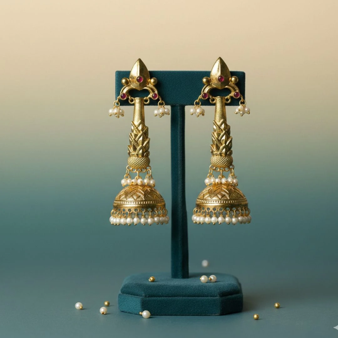Tahaniya Trendy Kashmiri Jhumka Jhumki Earring view 3