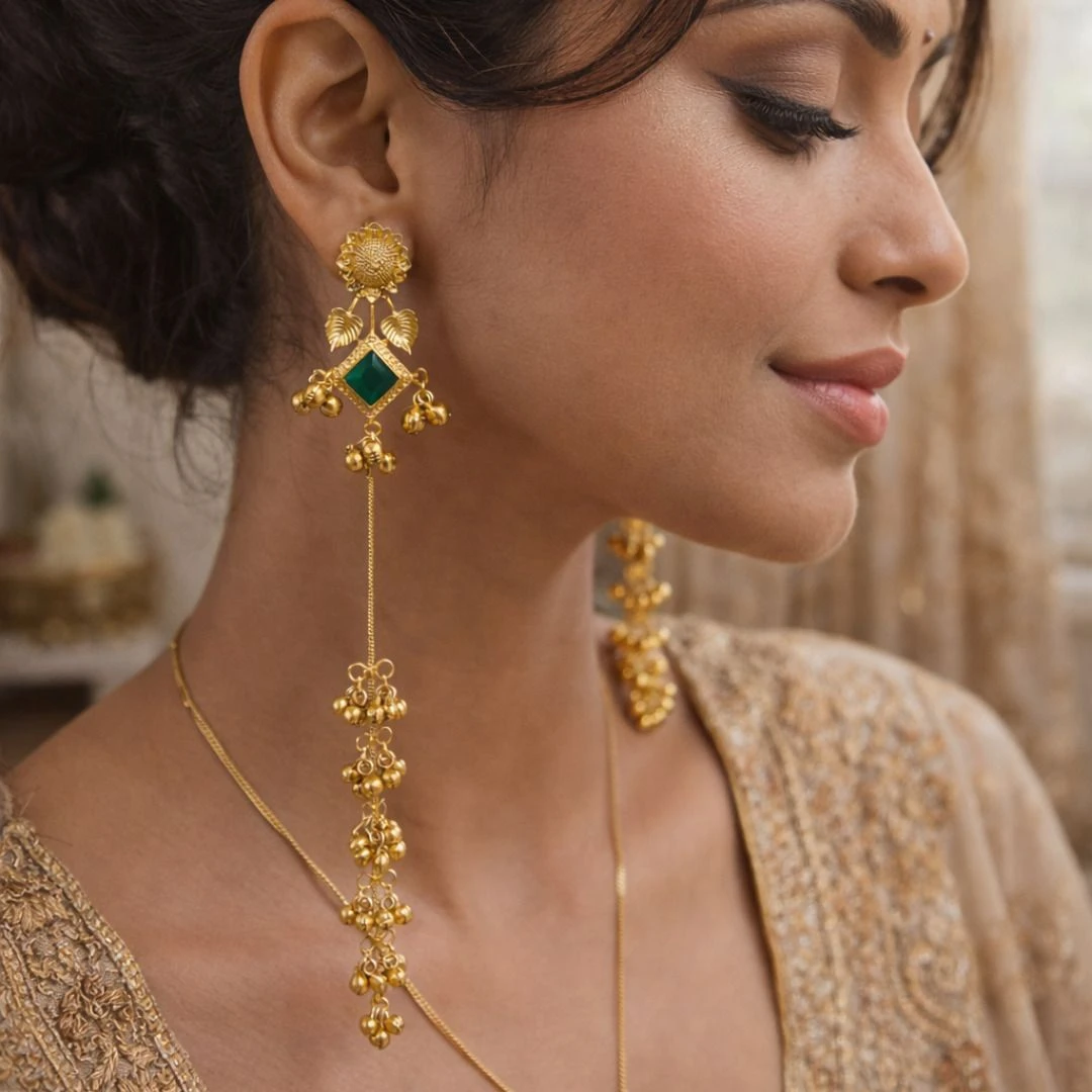 Tahaniya Tradiitional Ghungroo Jhumkaa Jhumki Earring view 2