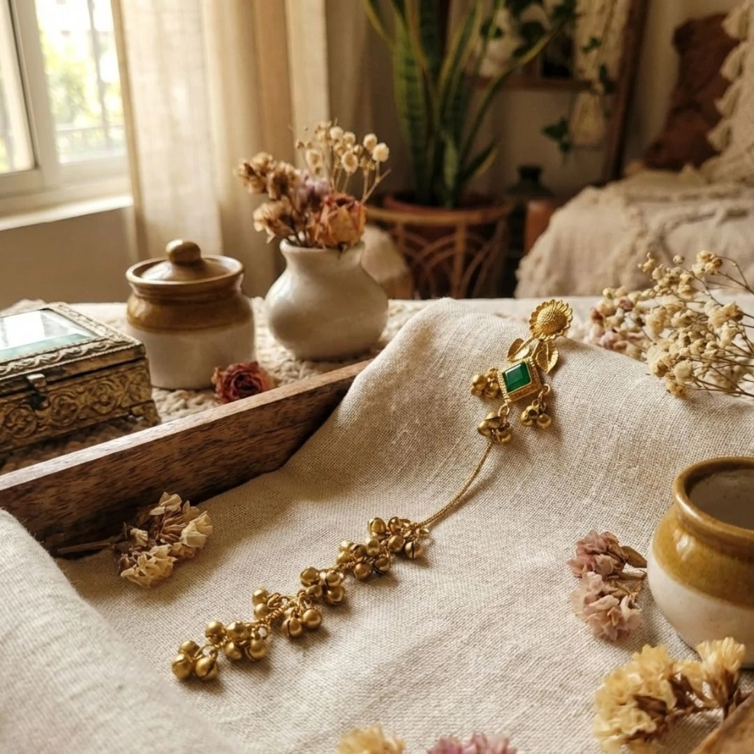 Tahaniya Tradiitional Ghungroo Jhumkaa Jhumki Earring view 3