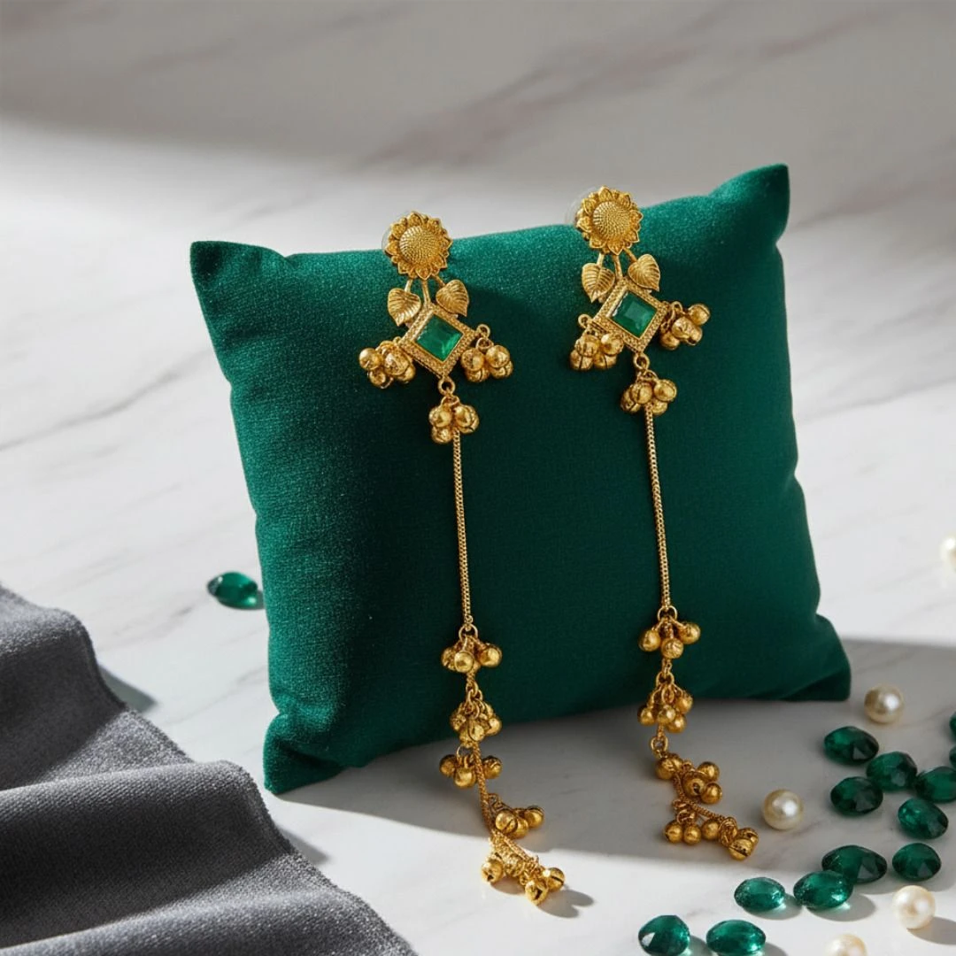 Tahaniya Tradiitional Ghungroo Jhumkaa Jhumki Earring view 4