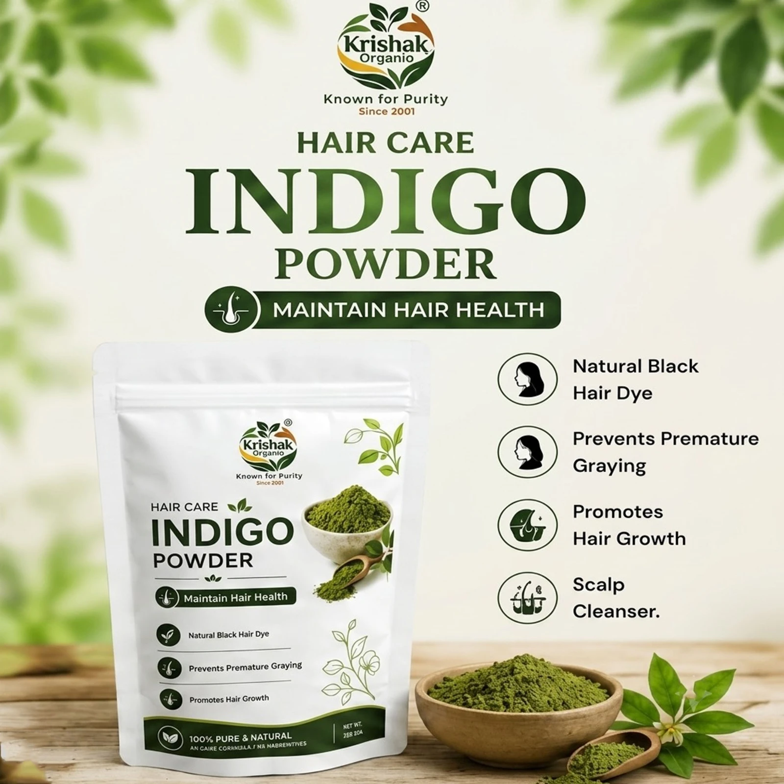 Multani Mitti And Indigo Powder Combo Pack of 2 view 4