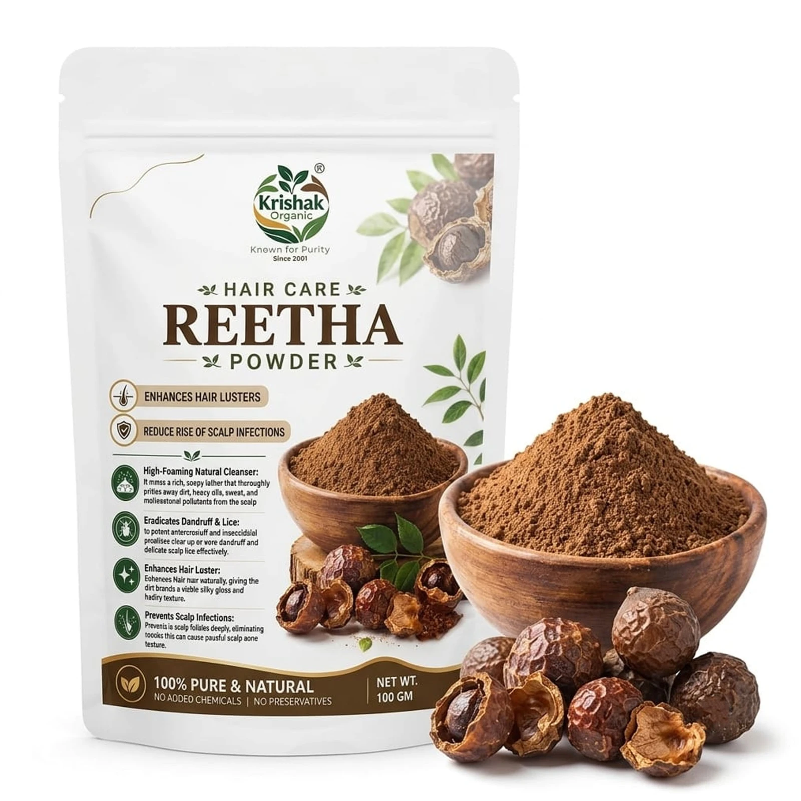 Reetha And Shikakai Powder Combo Pack of 2 view 2