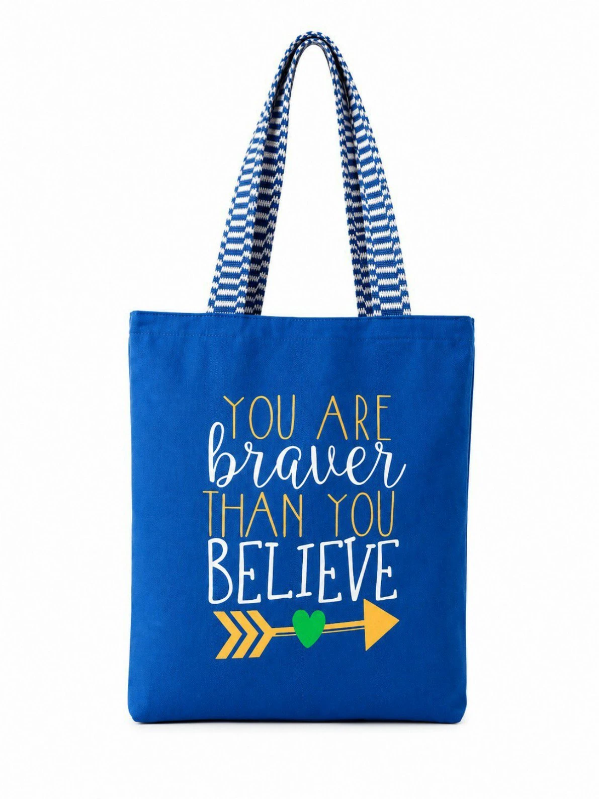 Blue Canvas Tote Bag - You Are Braver Than You Believe view 5