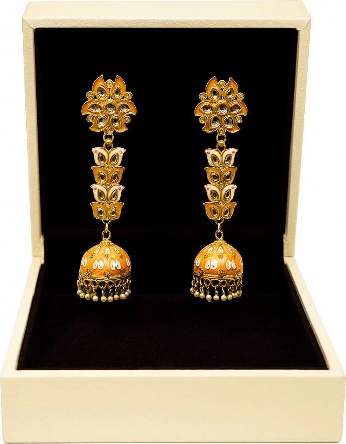 Tahaniya Pushpa Lata Floral Cascade Pearl Jhumkas Jhumki Earring and Drops & Danglers view 4