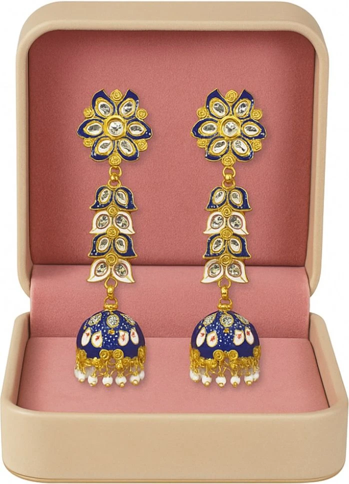Tahaniya Pushpa Lata Floral Cascade Pearl Jhumkas Jhumki Earring and Drops & Danglers view 5