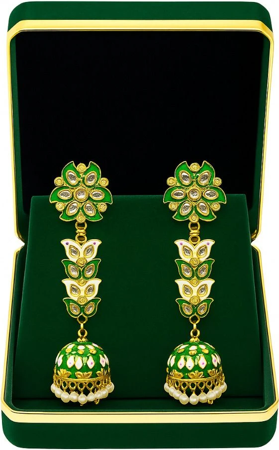 Tahaniya Pushpa Lata Floral Cascade Pearl Jhumkas Jhumki Earring and Drops & Danglers view 5