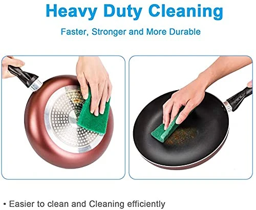 Design Studio - Multipurpose Scrub Pad for Kitchen Tiles and Utensil Scrubber Non-Scratch (Green Colour - 6 Pcs Set) view 4