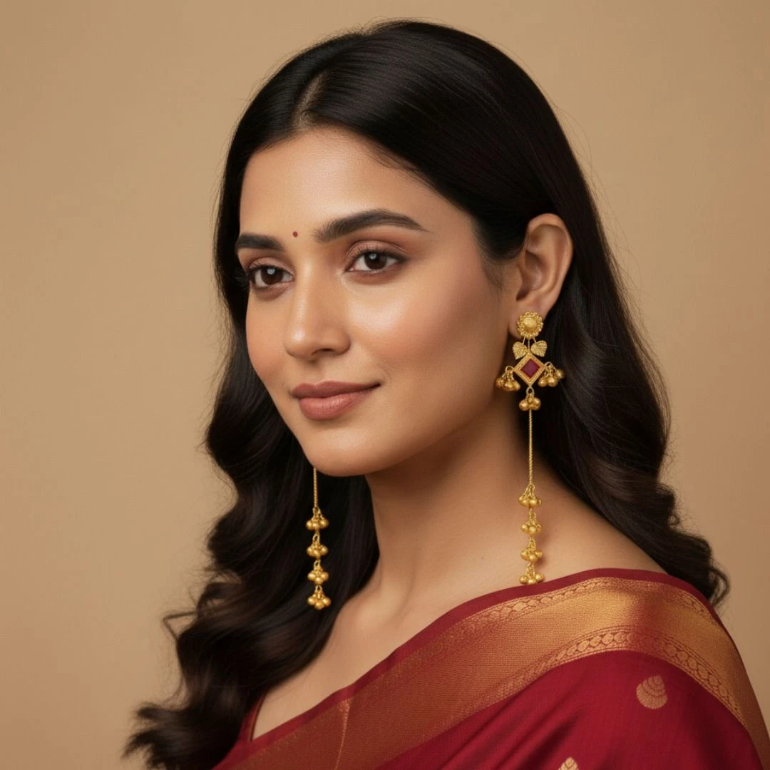 Tahaniya Tradiitional Ghungroo Jhumkaa Jhumki Earring view 2
