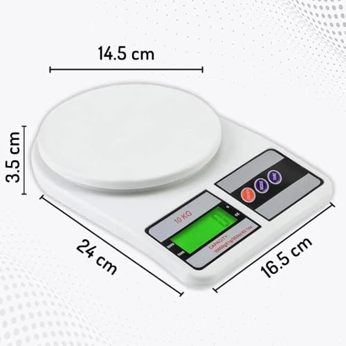 Kitchen Weight Machine 6 Months Manufacturer Warranty, Digital Scale with LCD Display, Scale for Home Baking, Cooking & Balance Diet. Machine with capacity 10Kg, (Model SF400) view 4