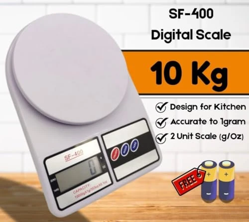 Kitchen Weight Machine 6 Months Manufacturer Warranty, Digital Scale with LCD Display, Scale for Home Baking, Cooking & Balance Diet. Machine with capacity 10Kg, (Model SF400) view 5