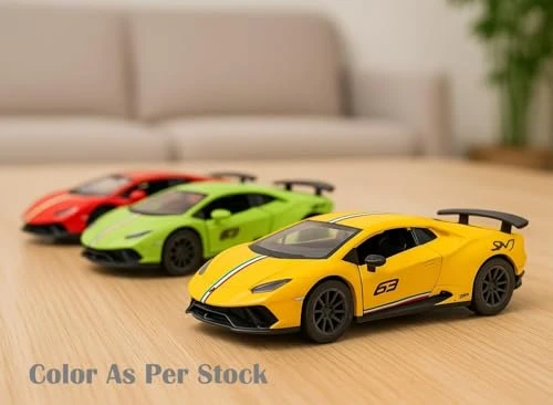 Design Studio 1:36 Scale Lamboghini Die-Cast Car – Alloy Pull Back Toy Vehicle with Openable Doors – Sports Car Model with Realistic Detailing for Boys, Kids & Collectors (Color As Per Stock) view 5