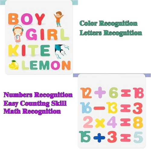 Childrens Toddler English Montessori Board Alphabet ABC Letters Alphabet and Number Puzzle Set Education Letter Puzzle for Kids Boys Girls Ages 3-6 Preschool Puzzles Letters Alphabet Number view 5