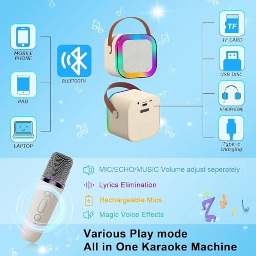 Design Studio Rechargeable Wireless Mini Portable Bluetooth Karaoke Machine view 7