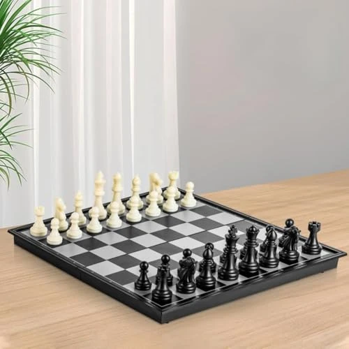 Design Studio Magnetic Chessboard Game Set with Folding Travel Friendly Portable Storage Case Chess Board Set with 2 Players Toys for Kids and Adults view 3