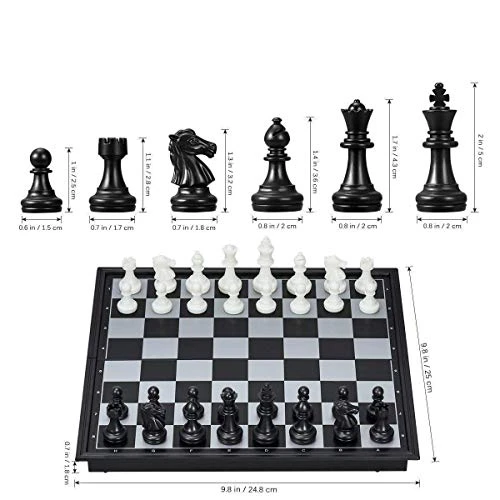 Design Studio Magnetic Chessboard Game Set with Folding Travel Friendly Portable Storage Case Chess Board Set with 2 Players Toys for Kids and Adults view 4