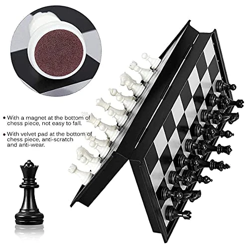 Design Studio Magnetic Chessboard Game Set with Folding Travel Friendly Portable Storage Case Chess Board Set with 2 Players Toys for Kids and Adults view 6