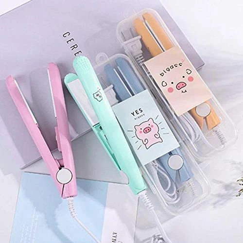 Design Studio Mini Portable Electronic Hair Straightener And Curler With Ceramic Plate (45 Watt),Multicolor view 3