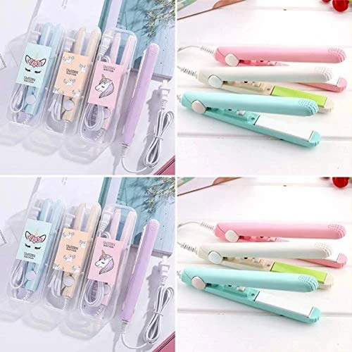 Design Studio Mini Portable Electronic Hair Straightener And Curler With Ceramic Plate (45 Watt),Multicolor view 6