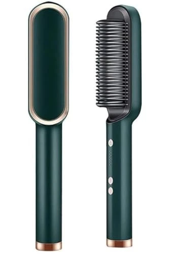 Design Studio 2in1 Ceramic Hair Straightening Brush, Hair Straightener for Woman, Electric Hair Brush Straightener Comb for Smooth, Silky Hair - Straightener Brush with 30s Heating, 5 Heat Settings view 2