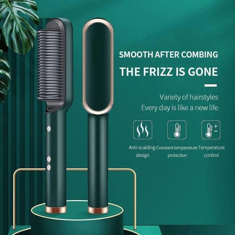Design Studio 2in1 Ceramic Hair Straightening Brush, Hair Straightener for Woman, Electric Hair Brush Straightener Comb for Smooth, Silky Hair - Straightener Brush with 30s Heating, 5 Heat Settings view 6