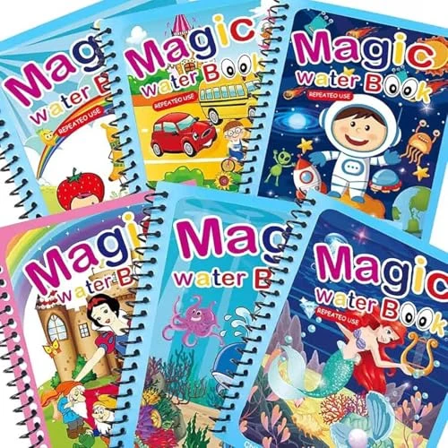 Water Marker Magic Book for Kids, 4 Different Theme Magic Books, Educational, Promote Fine Motor & Drawing Skills, Reusable, Mess-Free Art with Quick Dry Technology view 6