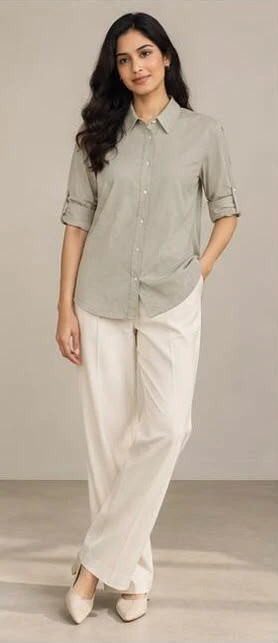 Women's Mint Green 100% Cotton Oxford Shirts