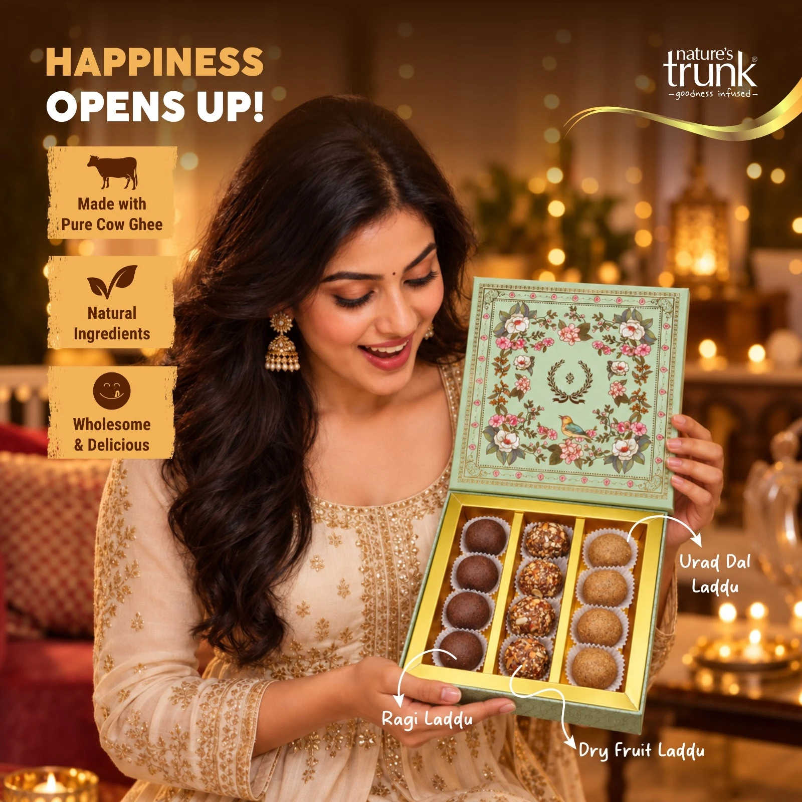 Nature's Trunk Assorted Laddu Gift Hamper - Small Pack - 300 g view 3