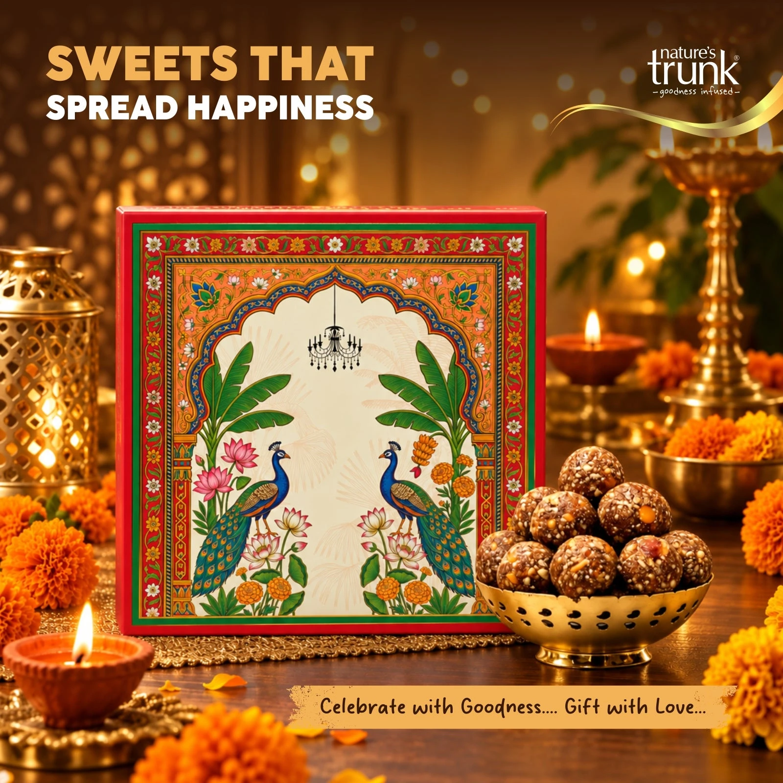 Nature's Trunk Assorted Laddu Gift Hamper - Big Pack - 600 g view 2