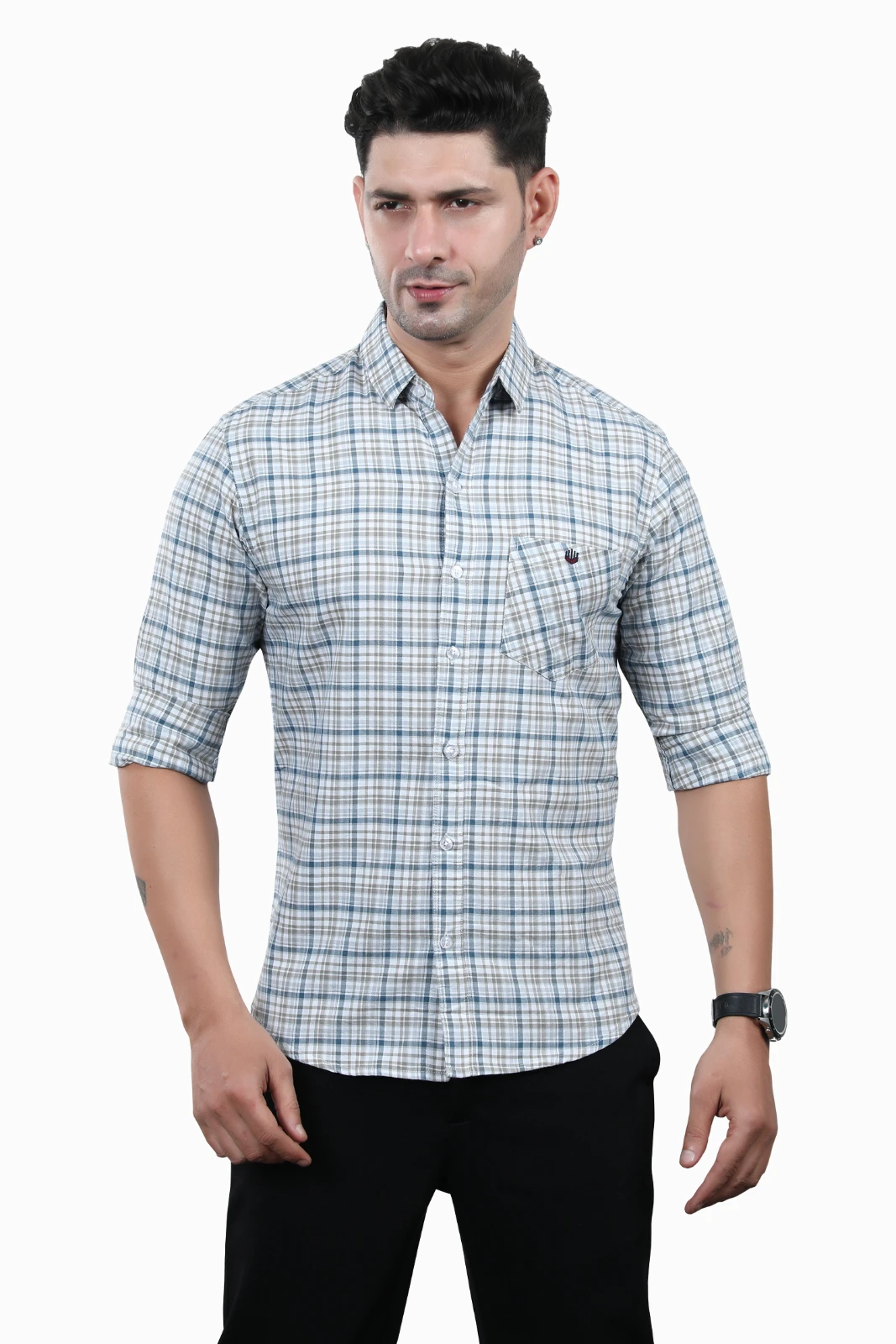 One Drop Men's Checked Formal Shirt view 1