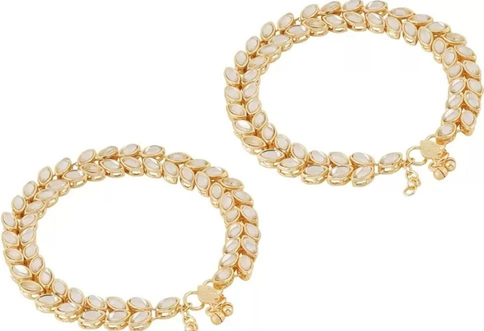 CATALYST PAYAL : 14 WHITE MARKISS Alloy Anklet (Pack of 2) view 2