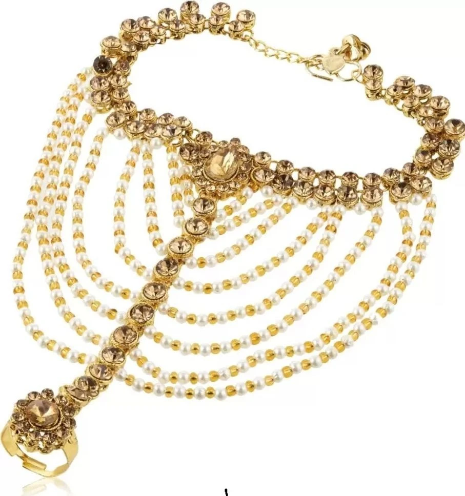 CATALYST PAYAL : 3 GOLDEN OVAL Alloy Anklet view 2