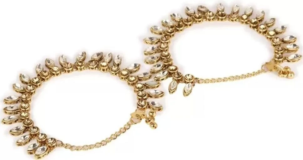 CATALYST PAYAL : 8 LCD ROUND & WHITE MARKISS Alloy Anklet view 3
