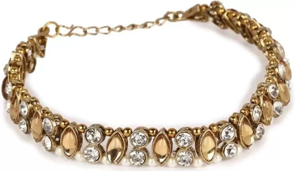 CATALYST PAYAL : 18 GOLDEN MARKISS Alloy Anklet (Pack of 2) view 2