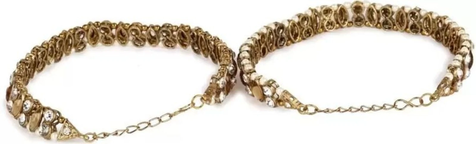 CATALYST PAYAL : 18 GOLDEN MARKISS Alloy Anklet (Pack of 2) view 3
